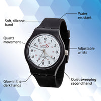 Bison Life Classic Balance Nurse Watch – Bright Pink Quartz Medical Watch, Water-Resistant Design