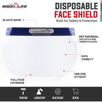 Bison Life Face Shield Clear Lens Foam Padded Disposable Face Shield