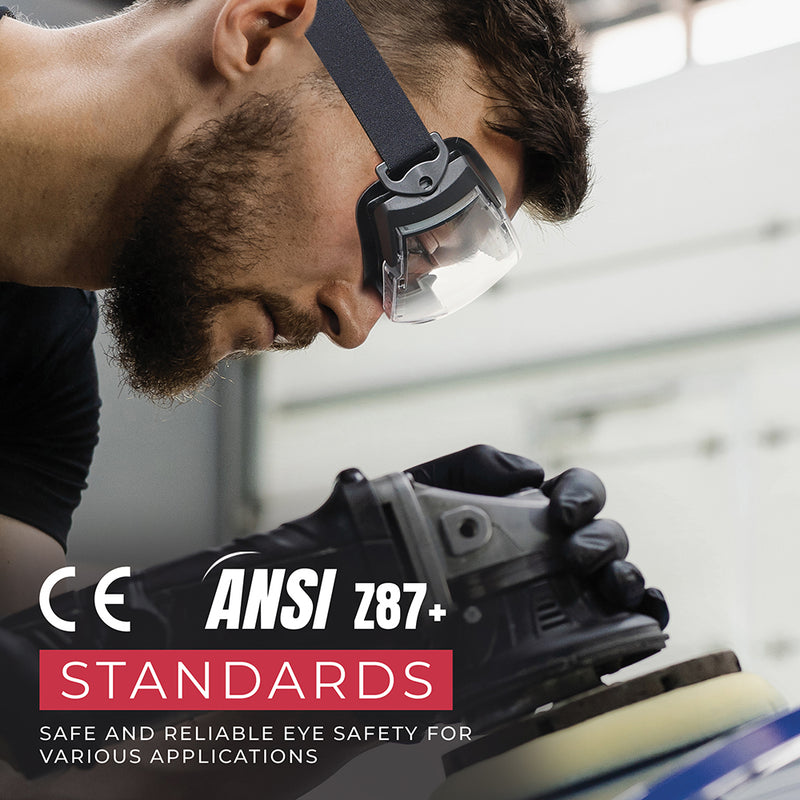 Bison Life SplashPro Anti-Fog Over The Glasses Safety Goggles, ANSI Z87.1