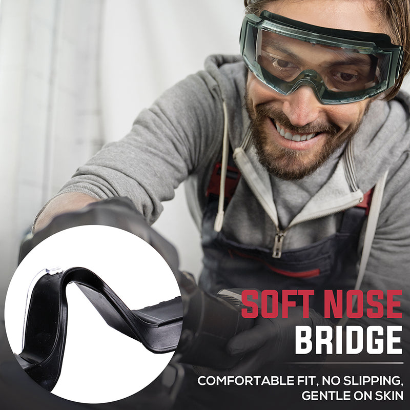 Bison Life SplashPro Anti-Fog Over The Glasses Safety Goggles, ANSI Z87.1