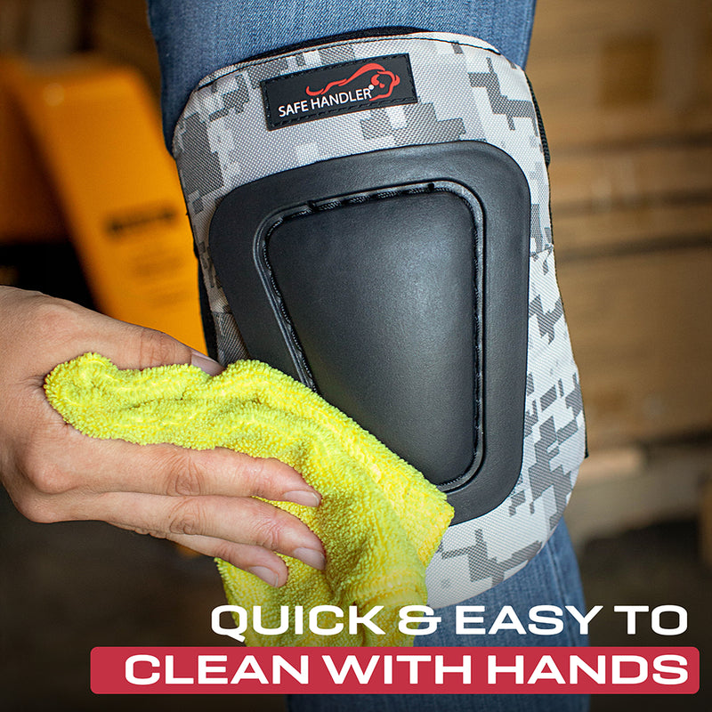 Safe Handler Camouflage Gel Foam Knee Pads – Heavy Duty Construction, Flooring, Gardening & Outdoor Work Protection with Adjustable Straps