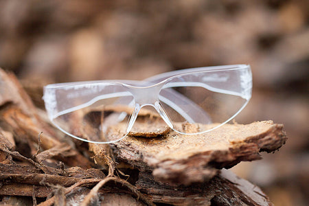 Crystal Clear Lens Clear Temple Safety Glasses