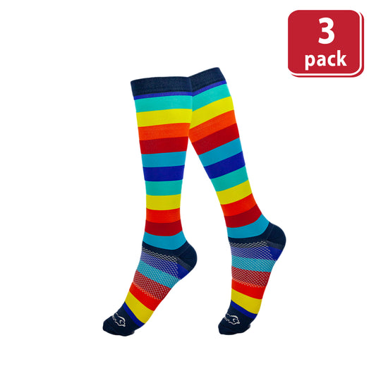 Bison Life Chroma Compression Socks for Men & Women – Knee-High Multi-Color Support Socks