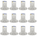 16 Oz Cut End Cotton Mop Head Replacement with 1.25-inch Universal Headband, Wet Mop Refills, Natural