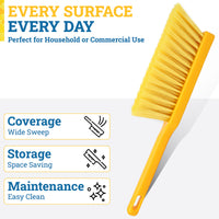 Bison Life 13.75" Counter Brush, Yellow Polypropylene Handheld Cleaning Brush