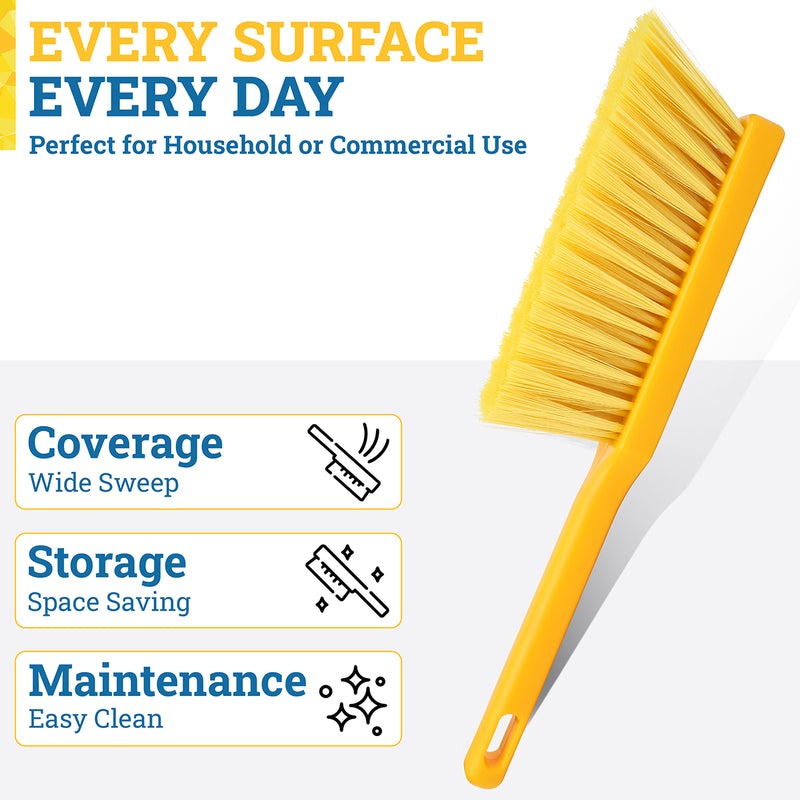 Bison Life 13.75" Counter Brush, Yellow Polypropylene Handheld Cleaning Brush