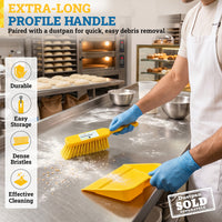 Bison Life 13.75" Counter Brush, Yellow Polypropylene Handheld Cleaning Brush