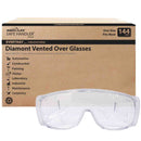 Diamont Vented Over Clear Safety Glasses, ANSI Z87.1, Anti-Scratch