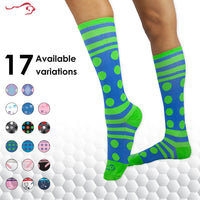 Bison Life Dots & Stripe Compression Socks – Anti-Fatigue Support, Fits Adult & Youth