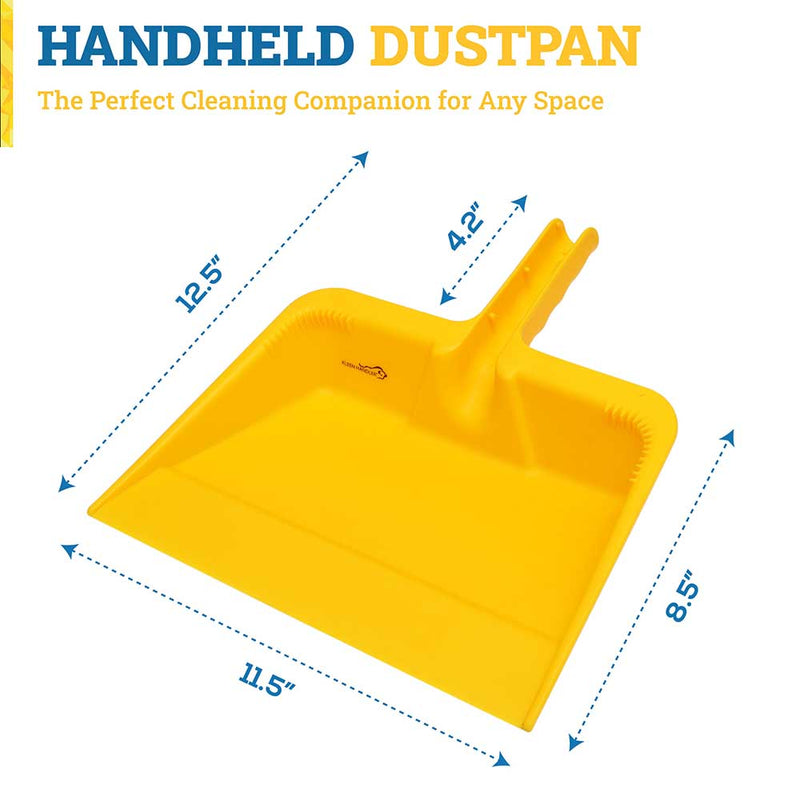KLEEN HANDLER Heavy-Duty Plastic Handheld Dust Pan for Indoor/Outoor Commercial & Residential Use in Kitchen, Garage, Decks and More, Pack of 6