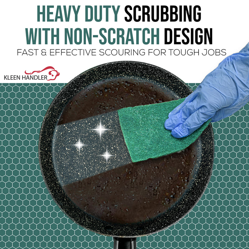 Bison Life Green Medium Duty Scouring Pads, 4x6 Inch Kitchen Scrub Sponges