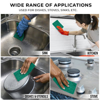 Bison Life Green Medium Duty Scouring Pads, 4x6 Inch Kitchen Scrub Sponges