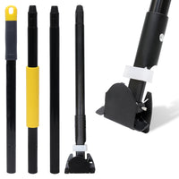 Bison Life 61” Extendable Clip On Dust Mop Handle, Commercial Heavy Duty Metal Mop Frame Handle