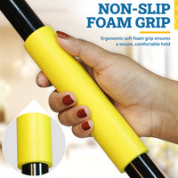 Bison Life 61” Extendable Clip On Dust Mop Handle, Commercial Heavy Duty Metal Mop Frame Handle