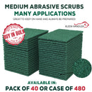 Medium Duty Green Scouring/Cleaning Pads, Versatile Scrub Sponges for Kitchen, Bathroom, Restaurant, and Household Cleaning