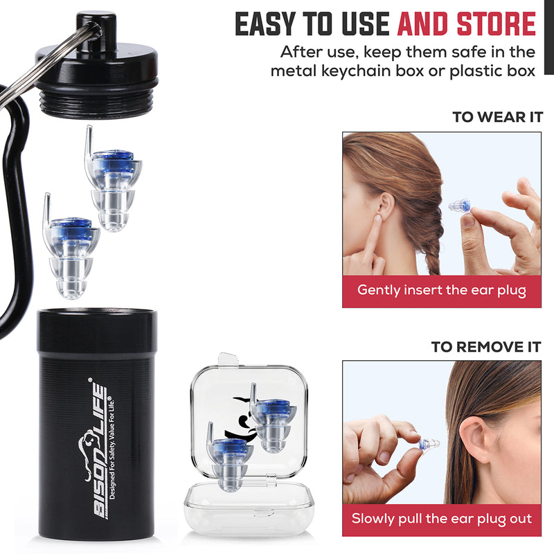 Reusable Concert Earplugs for Noise Reduction 27 dB