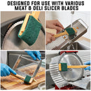 EZ Scrub Slicer Cleaning Tool with 4 Replacement Pads, Heavy Duty Electric Blade & Deli Slicing Machine Cleaner