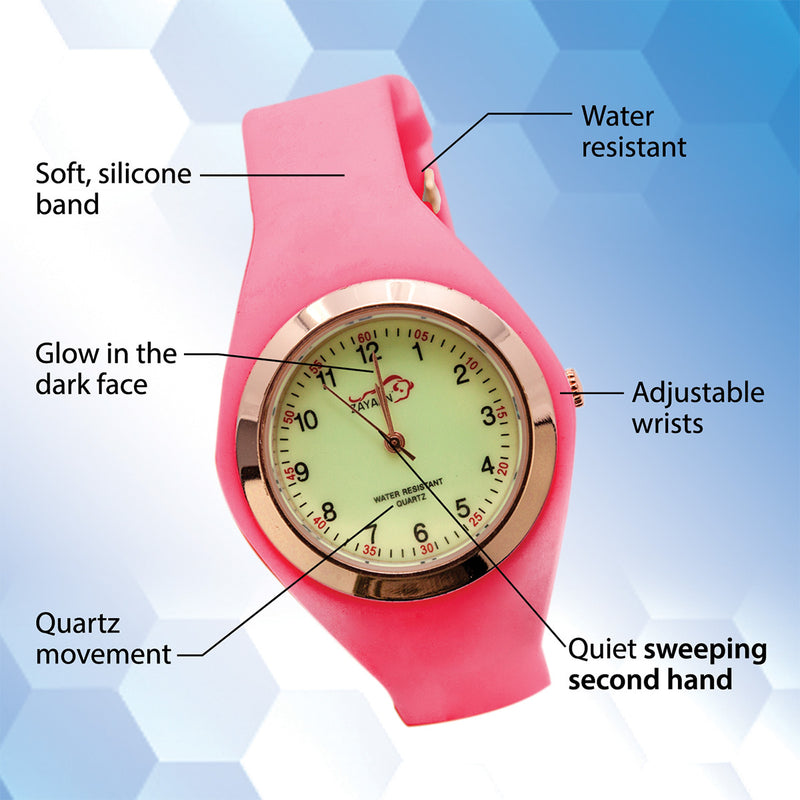 Bison Life Chroma Balance Medical Watch – Glow Dial Quartz Nurse Watch, Water-Resistant Design