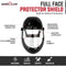 Full Face Protector Face Shield, Reusable, Secure Protection, Black