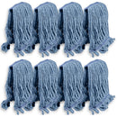 Heavy Duty General Cleaning Mop Commercial Replacement, Wet Industrial Blue Cotton Looped End String Head Refill