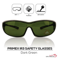 Bison Life PrimeX IR3 Safety Glasses, Anti-Fog-scratch Wrap Around Lenses