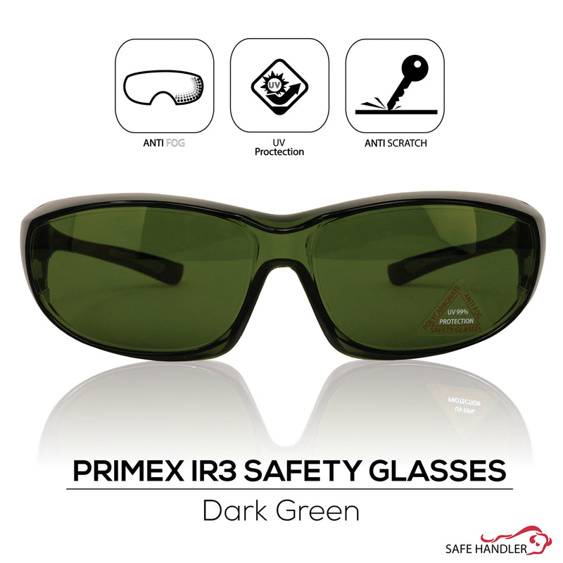 Bison Life PrimeX IR3 Safety Glasses, Anti-Fog-scratch Wrap Around Lenses