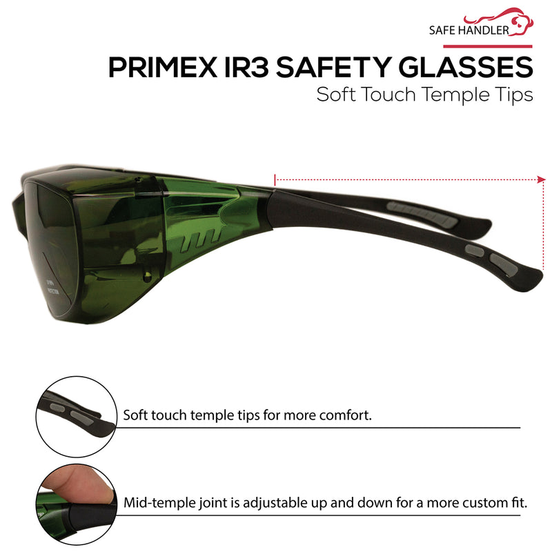 Bison Life PrimeX IR3 Safety Glasses, Anti-Fog-scratch Wrap Around Lenses