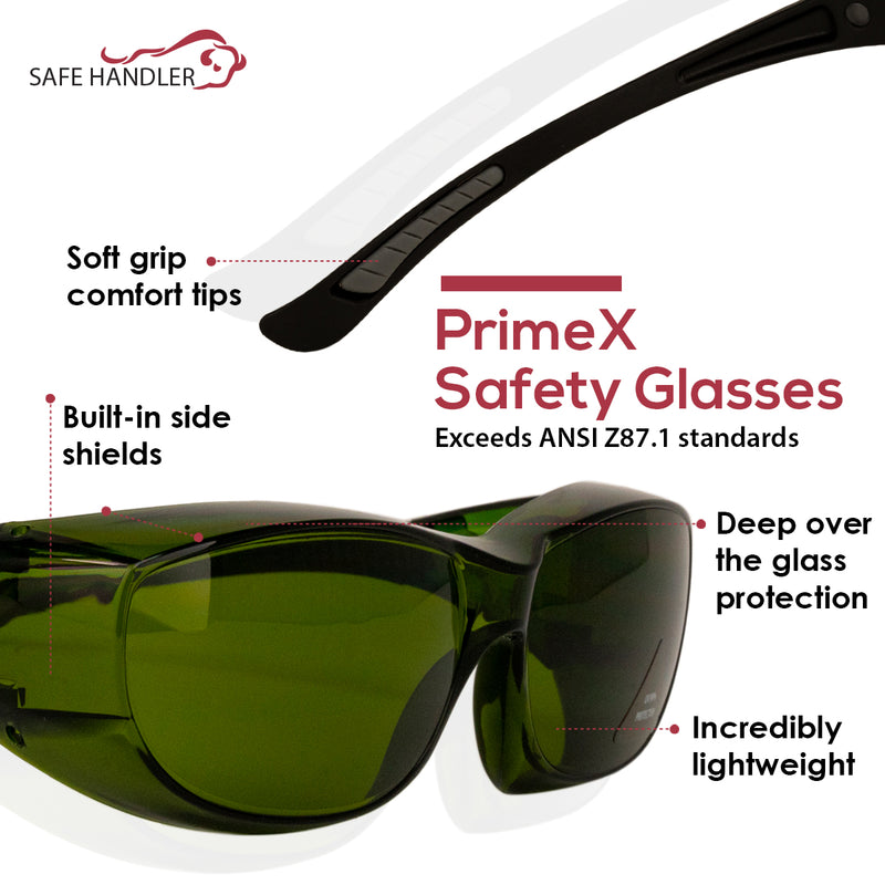 Bison Life PrimeX IR3 Safety Glasses, Anti-Fog-scratch Wrap Around Lenses