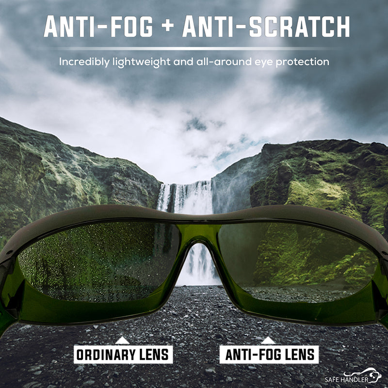 Bison Life PrimeX IR3 Safety Glasses, Anti-Fog-scratch Wrap Around Lenses