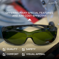 Bison Life PrimeX IR3 Safety Glasses, Anti-Fog-scratch Wrap Around Lenses