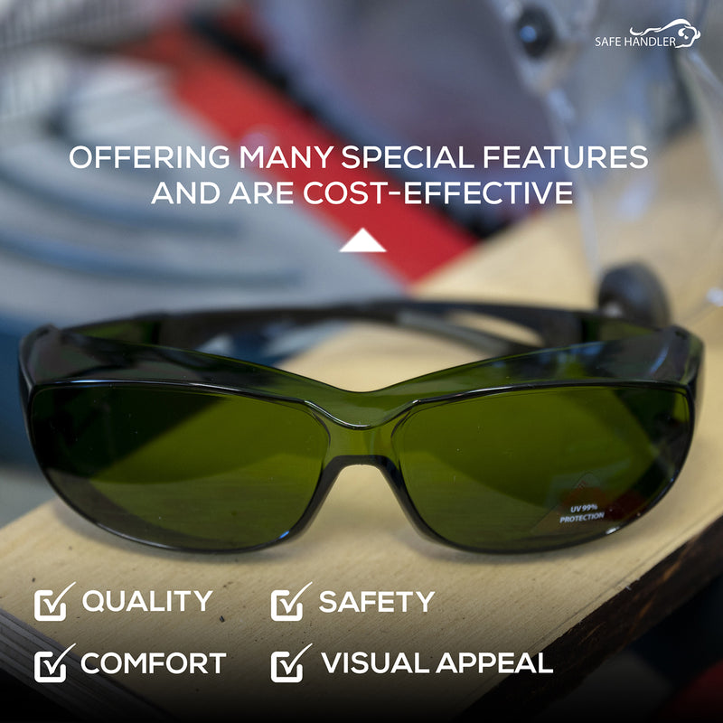 Bison Life PrimeX IR3 Safety Glasses, Anti-Fog-scratch Wrap Around Lenses