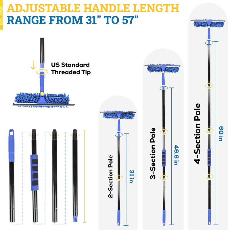 window squeegee with extra long extendable handle