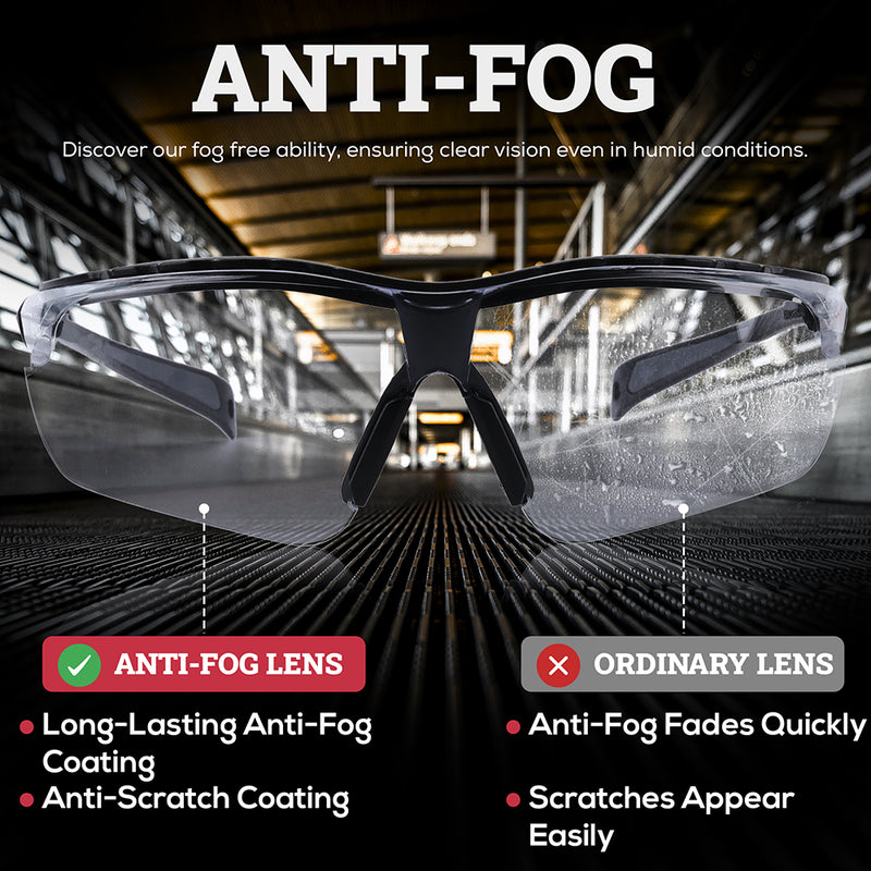 Higuard Anti-fog Safety Glasses with UV 400 Eye Protection, Pack of 2