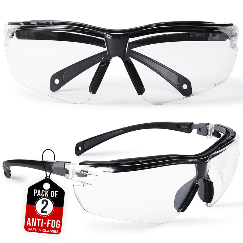 anti fog safety goggles Higuard Anti-fog Safety Glasses with UV 400 Eye Protection, Pack of 2 – Bison Life