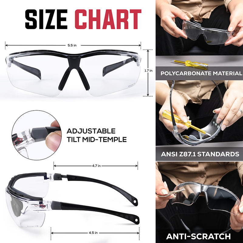 Higuard Anti-fog Safety Glasses with UV 400 Eye Protection, Pack of 2