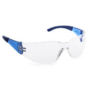 Bison Life Vison Safe HylineX Safety Glasses with Soft Rubber Temples, Anti-Scratch Anti-Fog Clear Lens Blue Temple Goggles - Pack of 1