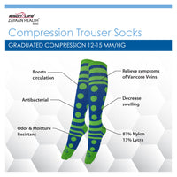Bison Life Dots & Stripe Compression Socks – Anti-Fatigue Support, Fits Adult & Youth
