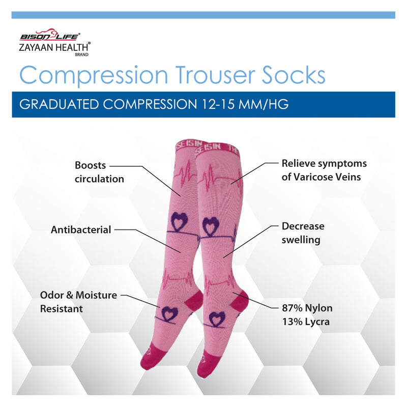 Bison Life Compression Socks for Men & Women – Breathable Anti-Fatigue Knee High Support