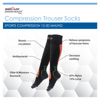 Bison Life Sports Pro Compression Socks for Men & Women – Breathable Knee High Support, Black