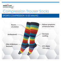 Bison Life Chroma Compression Socks for Men & Women – Knee-High Multi-Color Support Socks