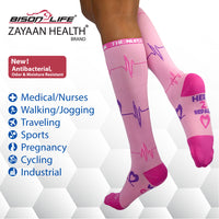 Bison Life Compression Socks for Men & Women – Breathable Anti-Fatigue Knee High Support