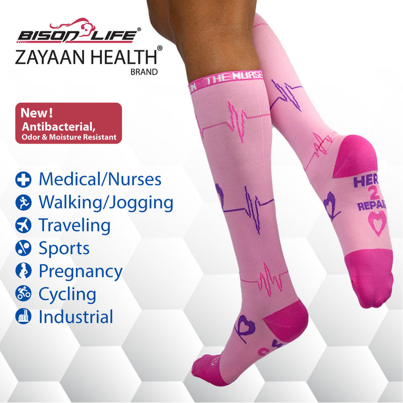 Bison Life Compression Socks for Men & Women – Breathable Anti-Fatigue Knee High Support