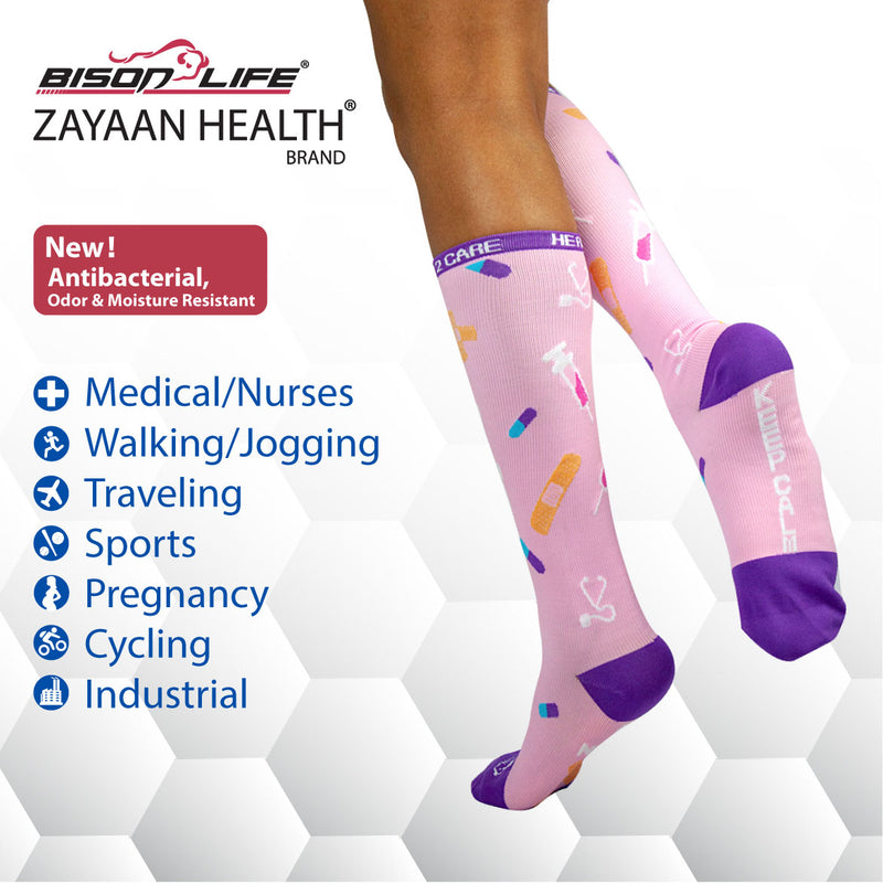 Bison Life Here2Care Compression Socks – Knee High Support for Swelling & Recovery