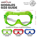 BISON LIFE Spectra Kids Safety Goggles, Red, Green & Blue Colors