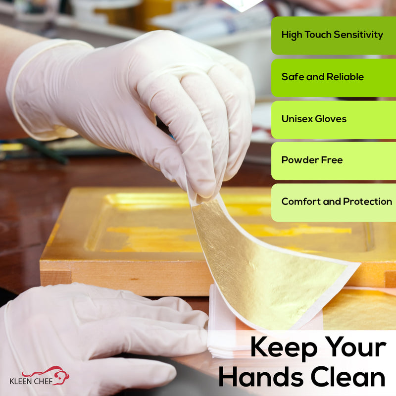 Bison Life Disposable Food Preparation Multi-Purpose Natural Latex Gloves