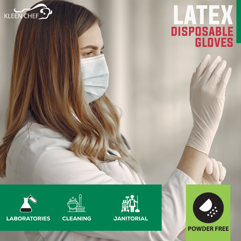 Bison Life Disposable Food Preparation Multi-Purpose Natural Latex Gloves