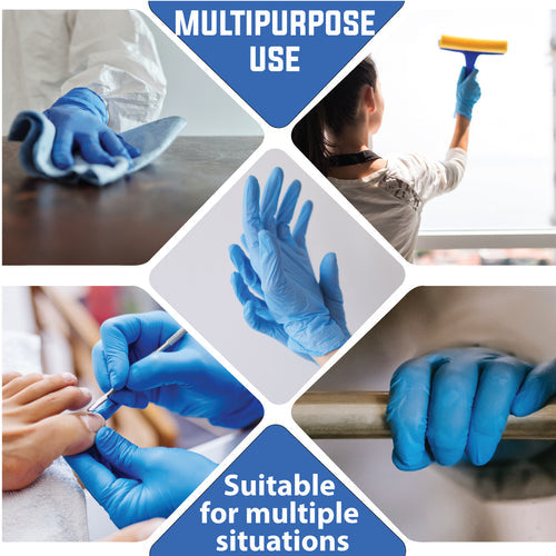 blue nitrile powder free gloves