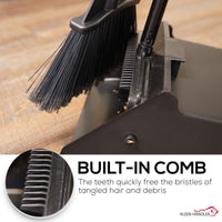 Bison Life Dustpan and Broom Set with 38" Long Handle for Indoor/Outdoor Use