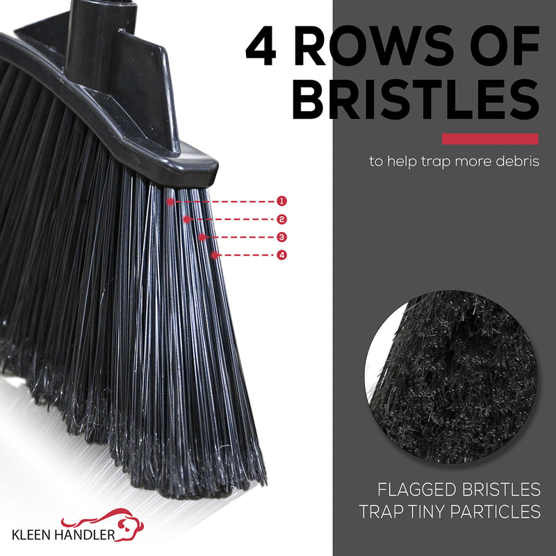 Bison Life Dustpan and Broom Set with 38" Long Handle for Indoor/Outdoor Use