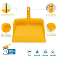 Handheld Dust Pan — 11.5" Heavy-Duty Plastic Dustpan with Handle for Indoor & Outdoor Use
